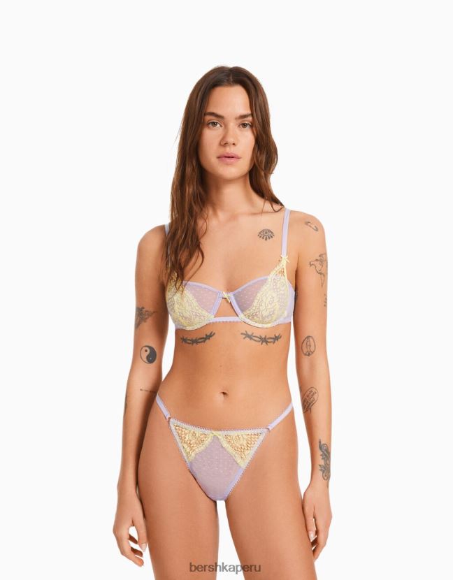 Violeta Bershka mujer sujetador de encaje pastel con aros 806J6B1739
