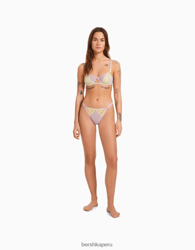 Violeta Bershka mujer sujetador de encaje pastel con aros 806J6B1739