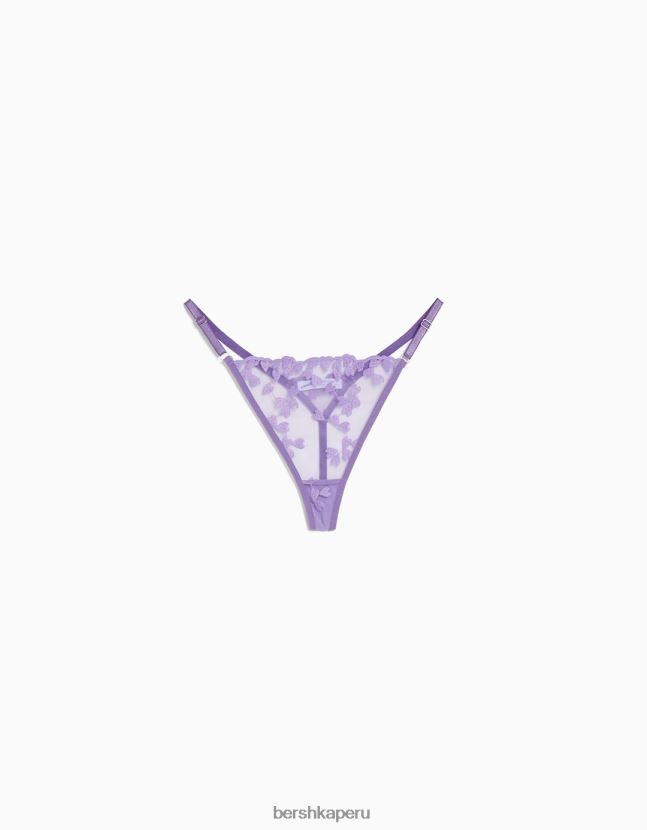 Violeta Bershka mujer tanga de tul con corazones 806J6B1741