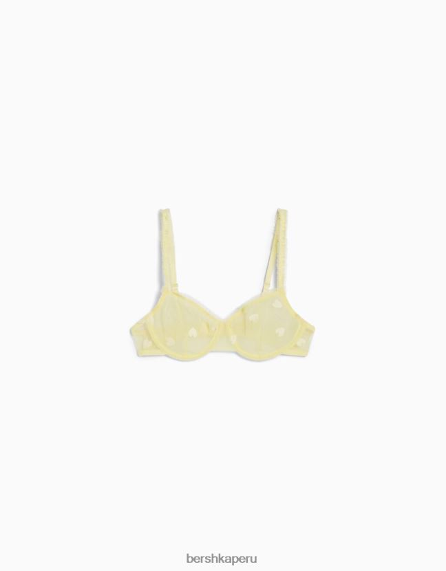 amarillo Bershka mujer sujetador con volantes y aros 806J6B1753