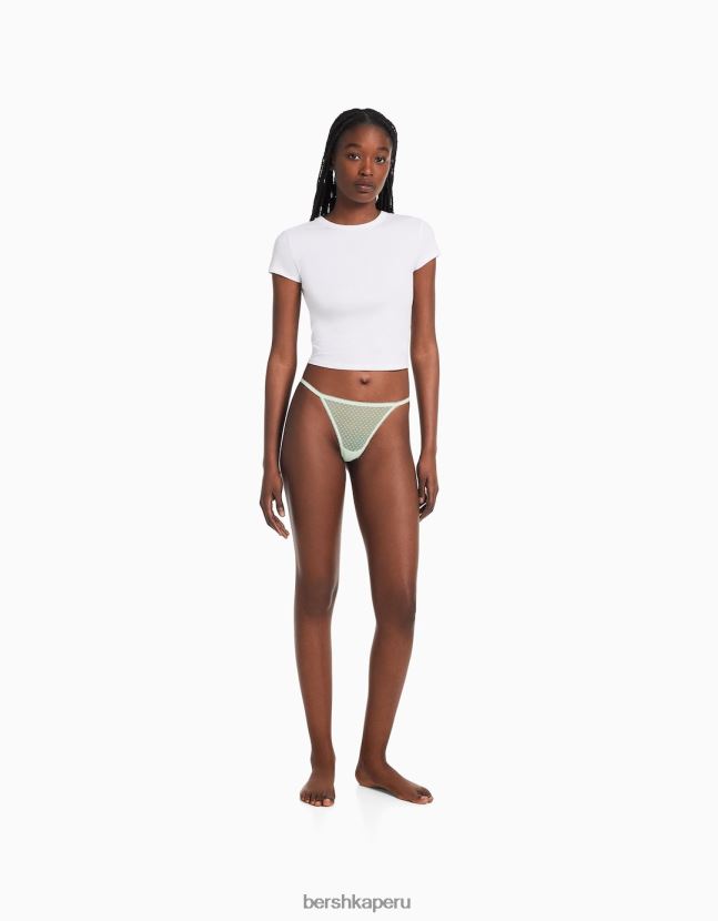 verde Bershka mujer Pack de 2 tangas de rejilla con lunares 806J6B1763