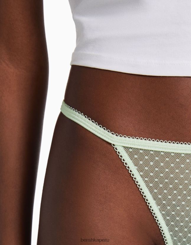 verde Bershka mujer Pack de 2 tangas de rejilla con lunares 806J6B1763
