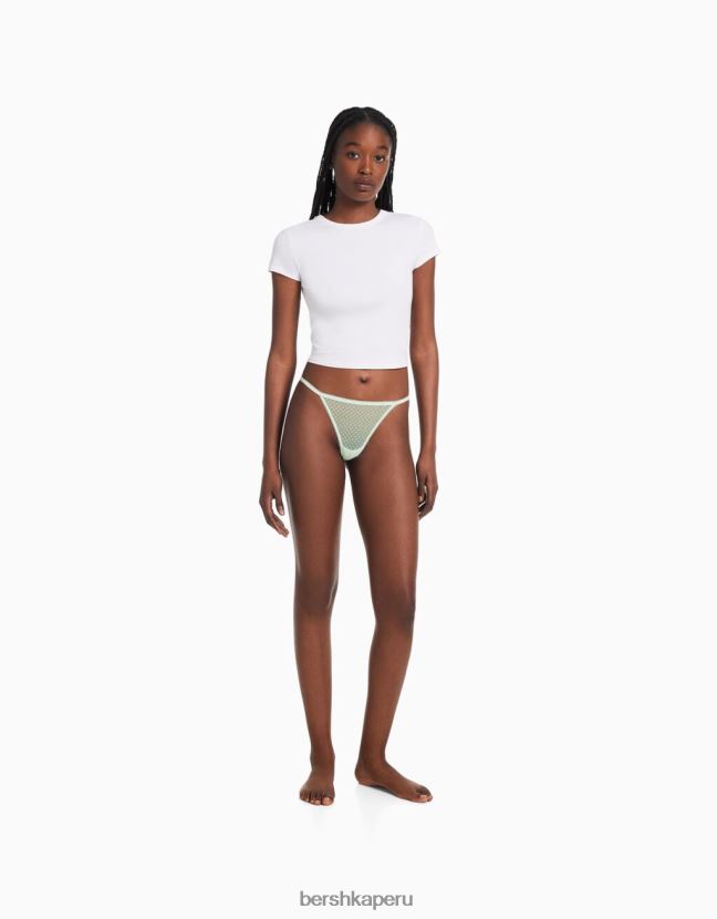 verde Bershka mujer Pack de 2 tangas de rejilla con lunares 806J6B1765