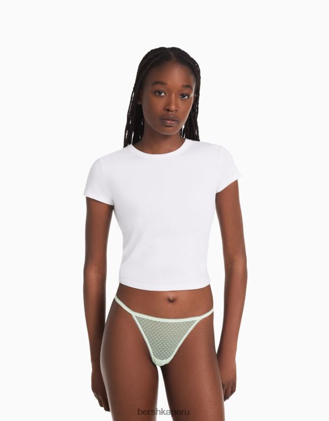 verde Bershka mujer Pack de 2 tangas de rejilla con lunares 806J6B1765