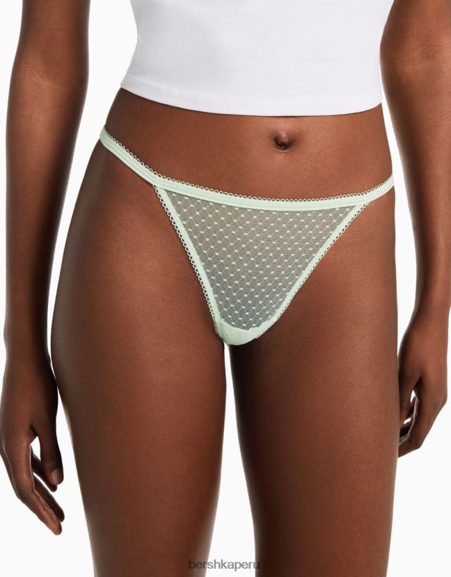 verde Bershka mujer Pack de 2 tangas de rejilla con lunares 806J6B1765