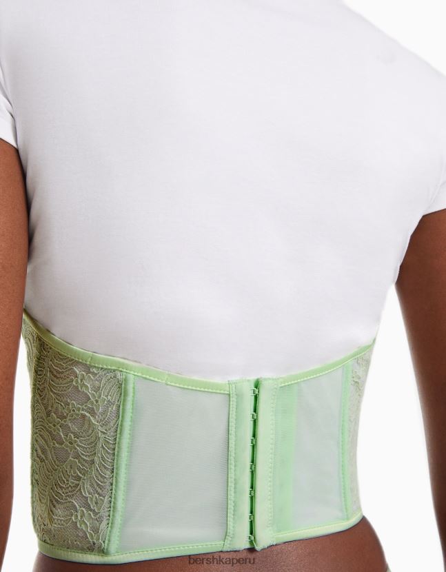 verde Bershka mujer corsé con aros y lazo 806J6B1761