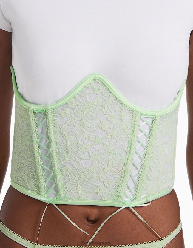 verde Bershka mujer corsé con aros y lazo 806J6B1761