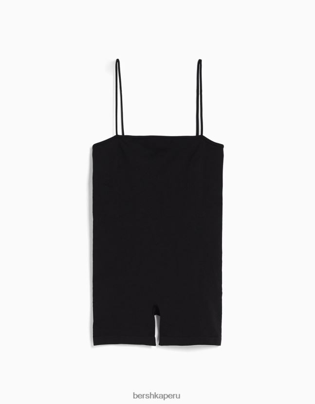 exclusivo Bershka mujer mono ciclista sin costuras con escote cuadrado 806J6B57