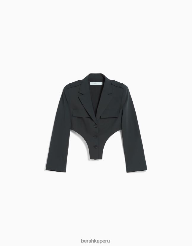 gris oscuro Bershka mujer body de sastre con americana 806J6B1181