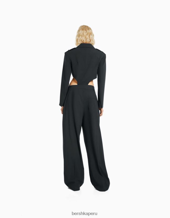 gris oscuro Bershka mujer body de sastre con americana 806J6B2002