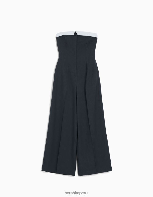 gris oscuro Bershka mujer mono de vestir con hombros descubiertos 806J6B25