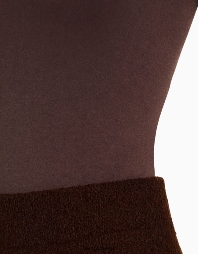 marrón Bershka mujer body sin costuras con hombros descubiertos 806J6B868