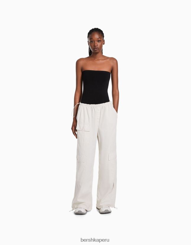 negro Bershka mujer body sin costuras con hombros descubiertos 806J6B869