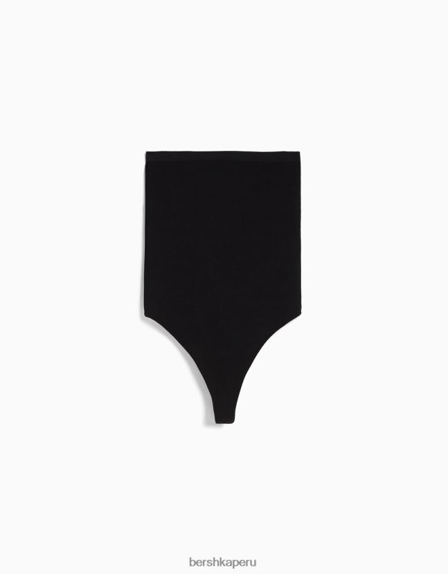 negro Bershka mujer body sin costuras con hombros descubiertos 806J6B869