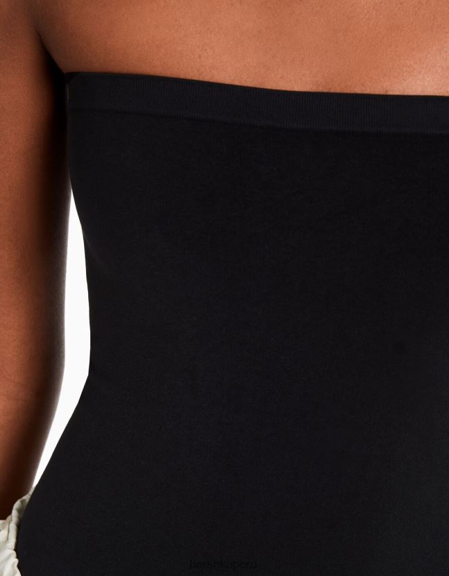 negro Bershka mujer body sin costuras con hombros descubiertos 806J6B869