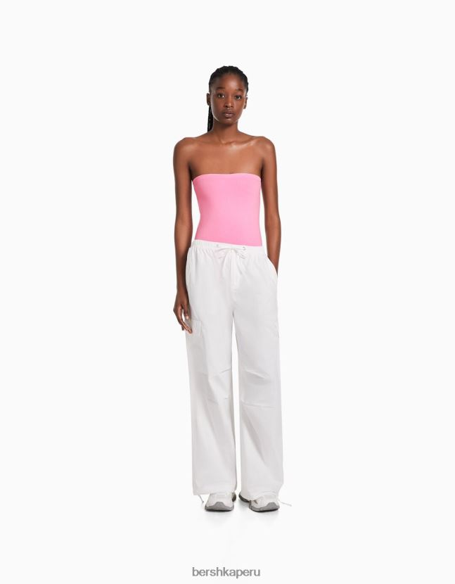 rosa Bershka mujer body sin costuras con hombros descubiertos 806J6B871