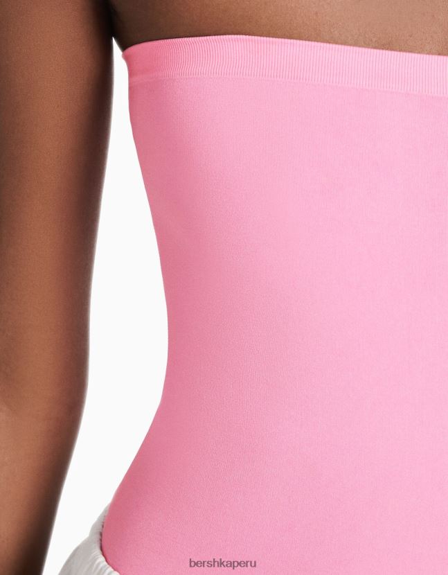 rosa Bershka mujer body sin costuras con hombros descubiertos 806J6B871