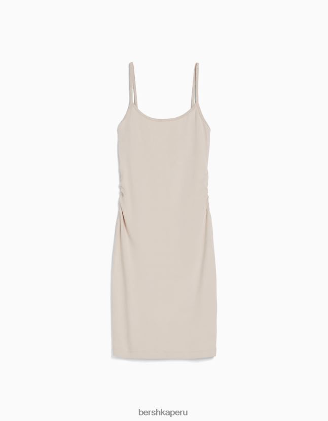 arena Bershka mujer mini vestido de tiras con lado fruncido 806J6B4073