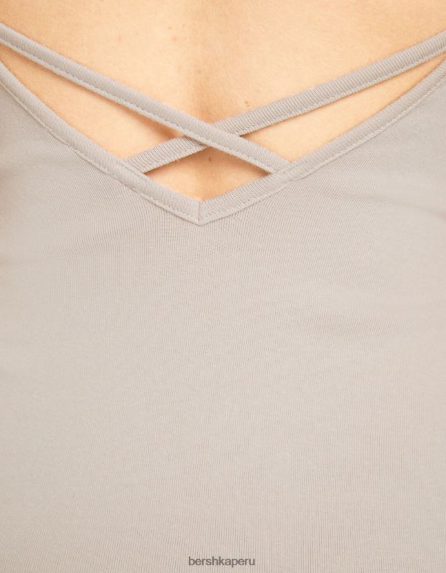 arena Bershka mujer mini vestido de tiras con lado fruncido 806J6B4073