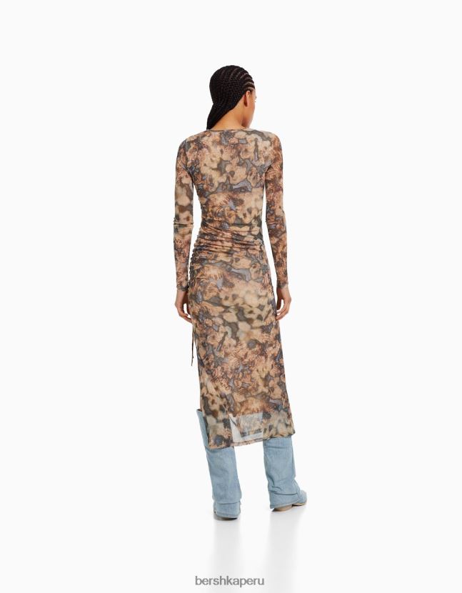 arena Bershka mujer vestido de tul de manga larga 806J6B248