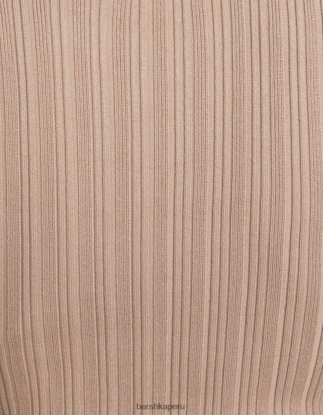 arena Bershka mujer vestido midi de punto sin mangas 806J6B220