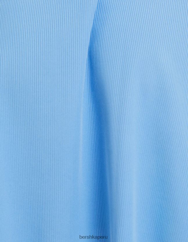 azul Bershka mujer minivestido skater de manga corta 806J6B145