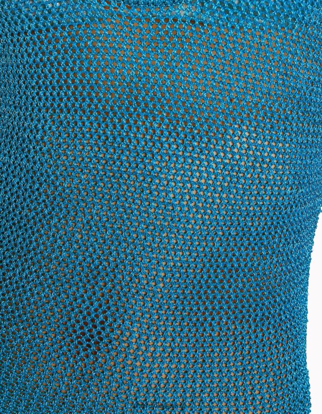 azul Bershka mujer vestido largo de punto brillante con tiras 806J6B172