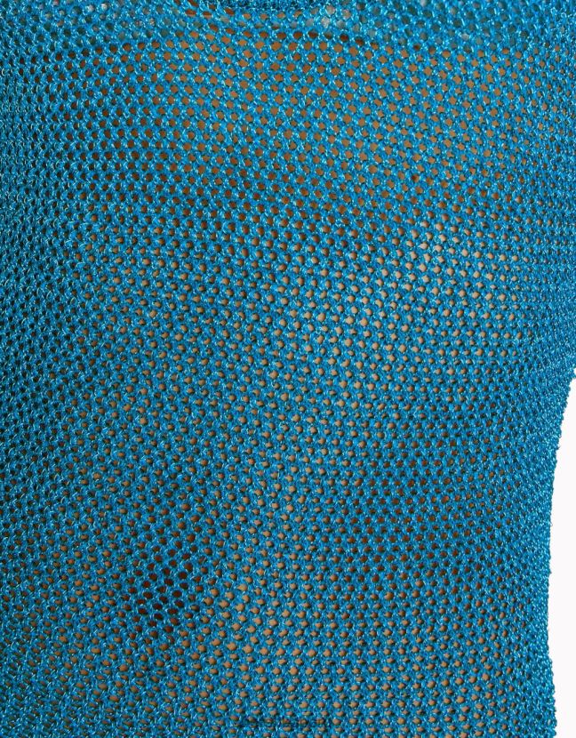 azul Bershka mujer vestido largo de punto brillante con tiras 806J6B1849