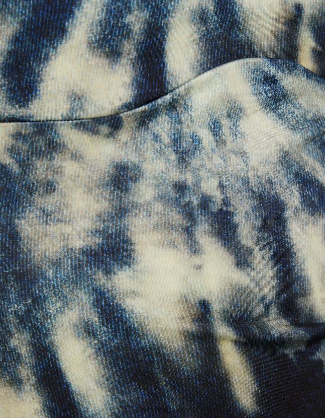 azul oscuro Bershka mujer vestido largo efecto tie dye con tirantes finos 806J6B37