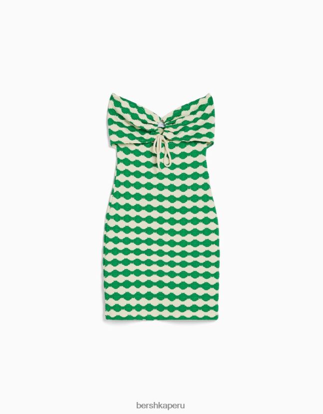 blanquecino Bershka mujer vestido corto con estampado bandeau 806J6B52