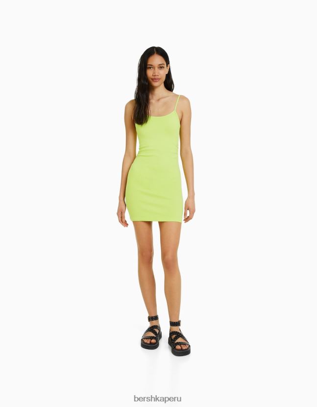 cal Bershka mujer mini vestido de tiras con lado fruncido 806J6B153