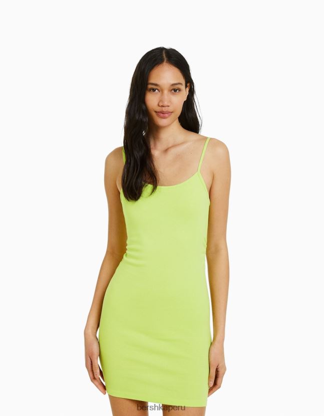 cal Bershka mujer mini vestido de tiras con lado fruncido 806J6B153