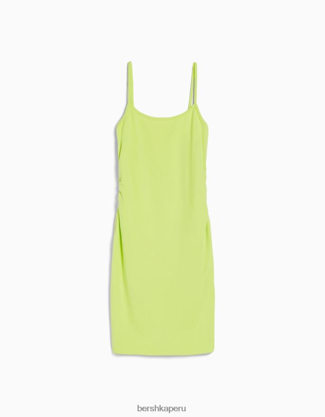 cal Bershka mujer mini vestido de tiras con lado fruncido 806J6B153