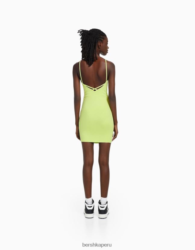 cal Bershka mujer mini vestido de tiras con lado fruncido 806J6B4075