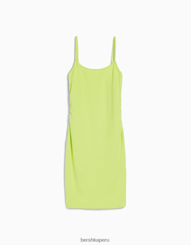 cal Bershka mujer mini vestido de tiras con lado fruncido 806J6B4075