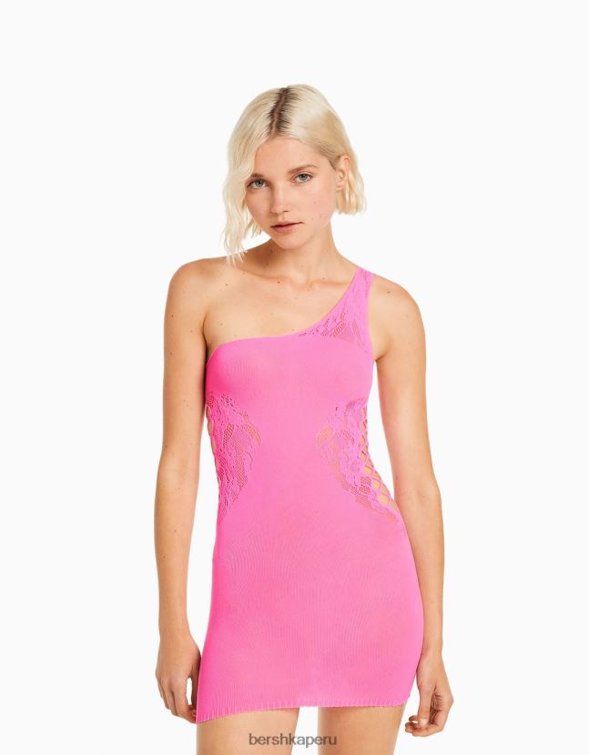 exclusivo Bershka mujer vestido corto sin costuras con tiras 806J6B156