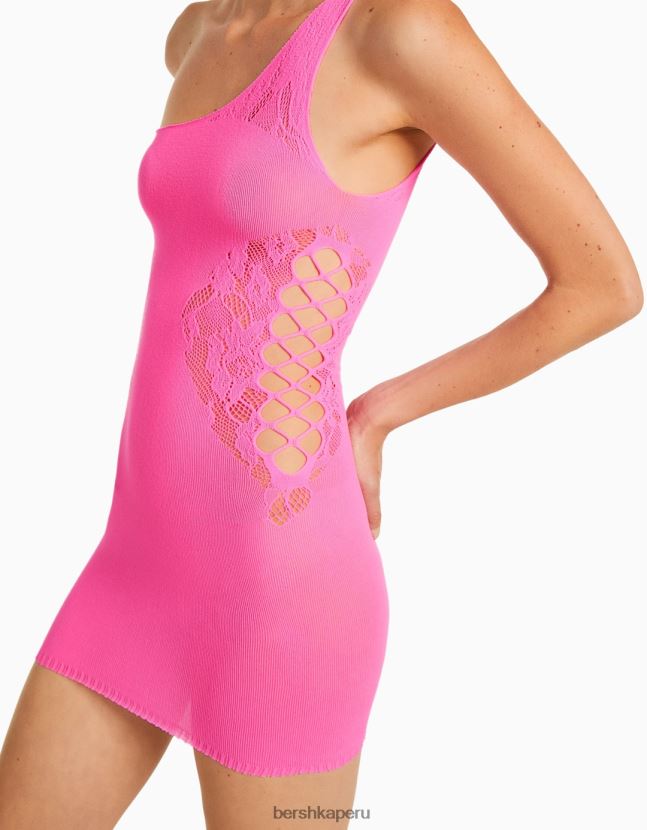 exclusivo Bershka mujer vestido corto sin costuras con tiras 806J6B156