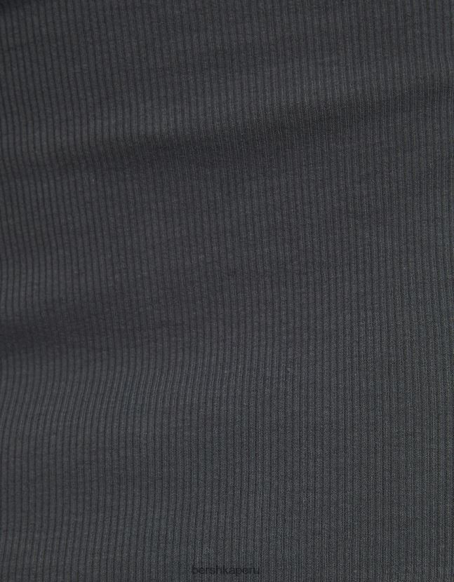 gris Bershka mujer vestido corto de canalé con manga larga 806J6B236