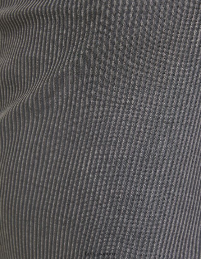gris Bershka mujer vestido largo bandeau de canalé con efecto lavado 806J6B45