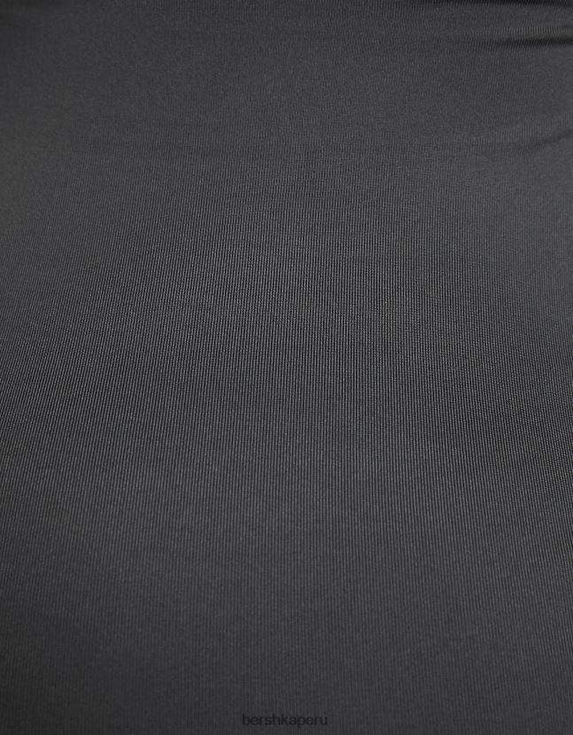gris oscuro Bershka mujer vestido midi ajustado con tirantes 806J6B259