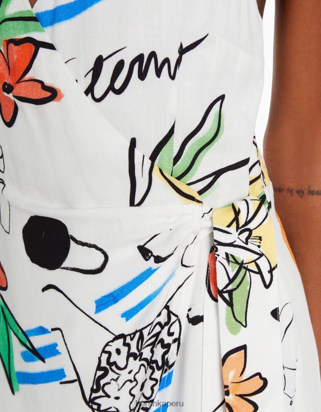 multicolor Bershka mujer mini vestido estampado con cuello halter y lazo 806J6B161