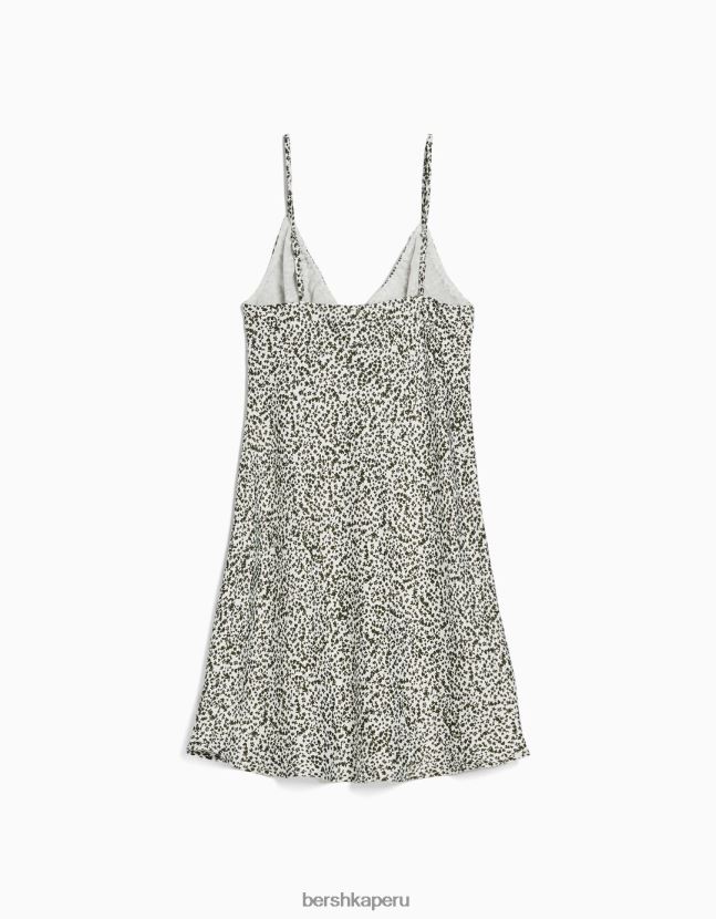 multicolor Bershka mujer minivestido fluido de satén con tiras y frunces 806J6B69