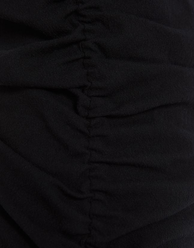 negro Bershka mujer mini vestido ajustado con fruncido en el lateral 806J6B227