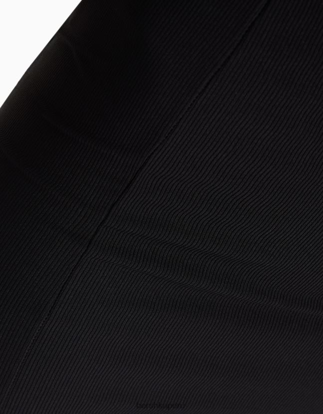 negro Bershka mujer minivestido de tiras con strass y cordones de canalé 806J6B133