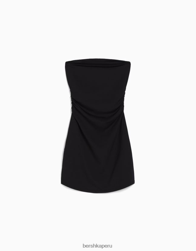 negro Bershka mujer vestido corto con hombros descubiertos 806J6B50