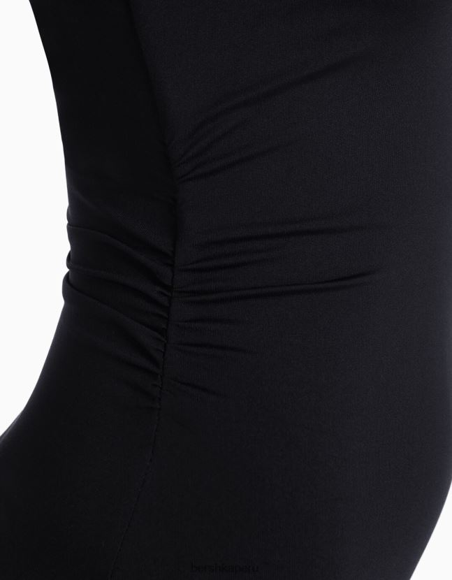 negro Bershka mujer vestido corto con hombros descubiertos 806J6B50