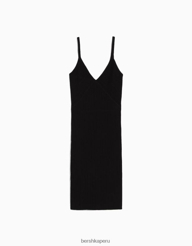 negro Bershka mujer vestido corto con tiras 806J6B165