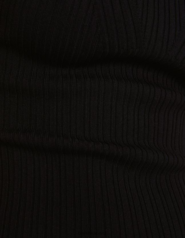 negro Bershka mujer vestido corto de canalé 806J6B243