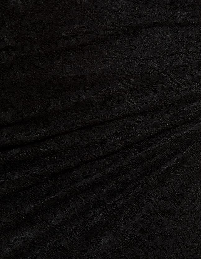 negro Bershka mujer vestido corto de encaje con hombros descubiertos 806J6B131