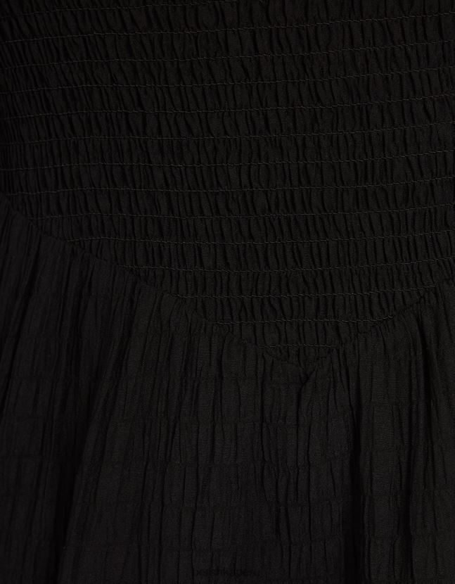 negro Bershka mujer vestido corto de manga larga voluminoso texturizado 806J6B223